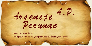 Arsenije Perunac vizit kartica